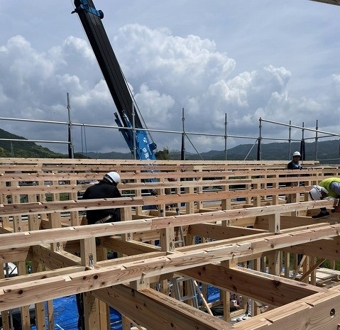 高台に建つ平屋のお家　建築経過